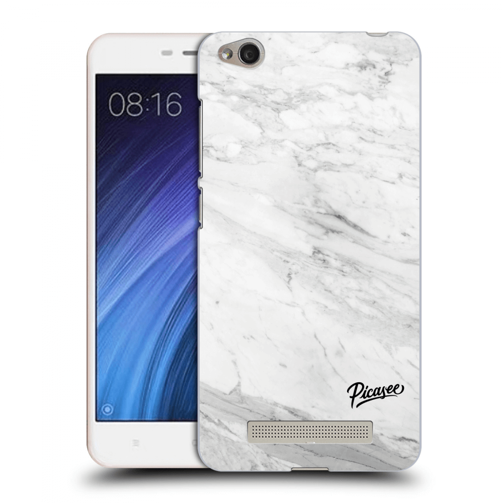 Picasee silikonový průhledný obal pro Xiaomi Redmi 4A - White marble