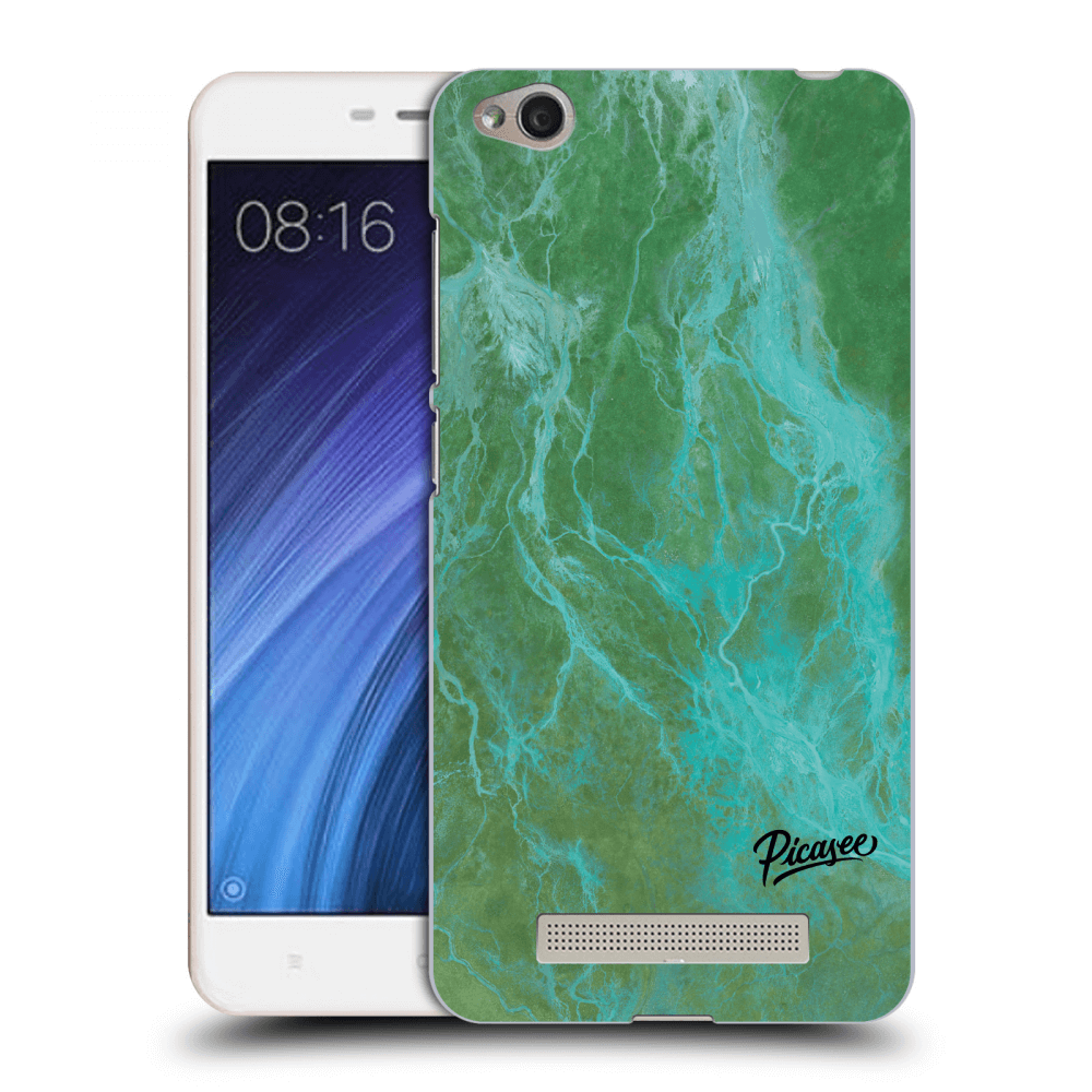 Picasee silikonový průhledný obal pro Xiaomi Redmi 4A - Green marble
