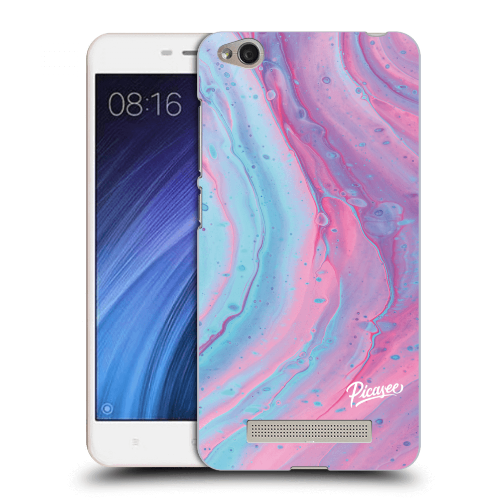 Picasee silikonový průhledný obal pro Xiaomi Redmi 4A - Pink liquid