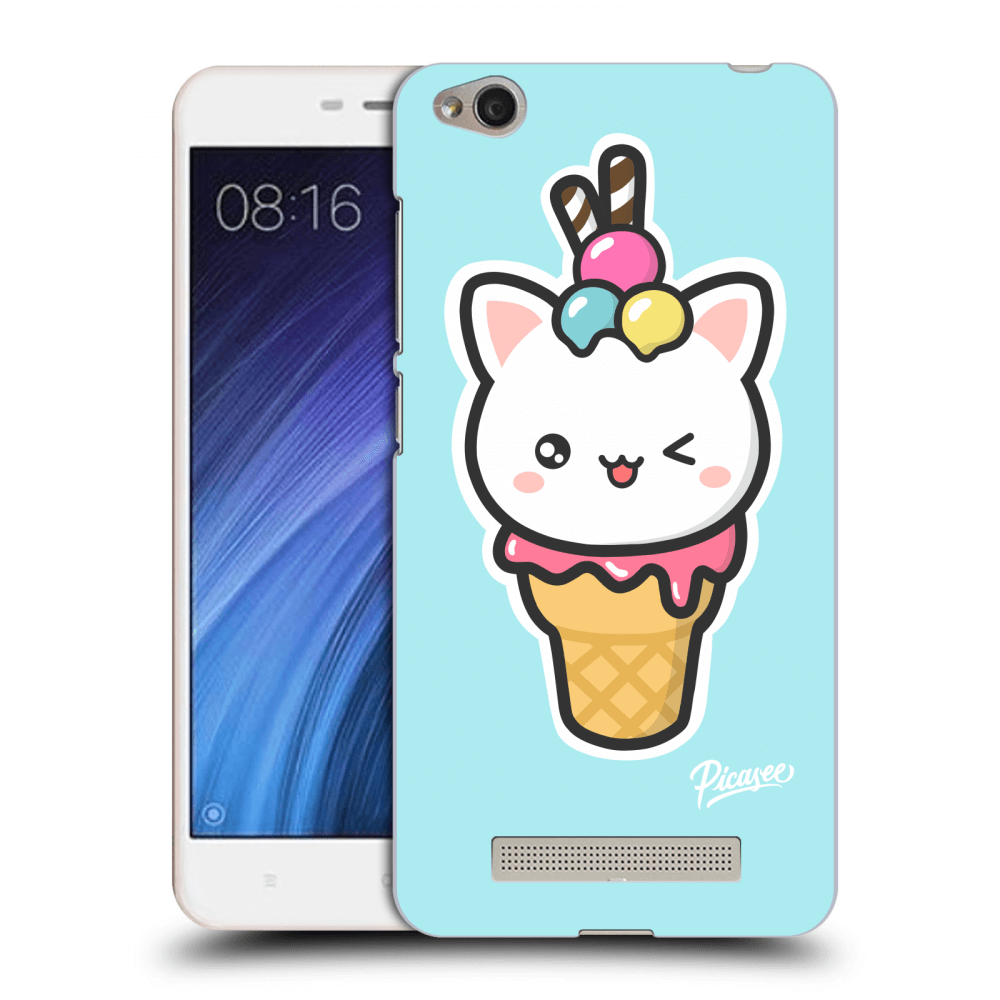 Picasee silikonový průhledný obal pro Xiaomi Redmi 4A - Ice Cream Cat