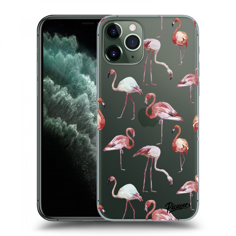 Picasee silikonový průhledný obal pro Apple iPhone 11 Pro Max - Flamingos