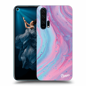 Picasee silikonový průhledný obal pro Honor 20 Pro - Pink liquid