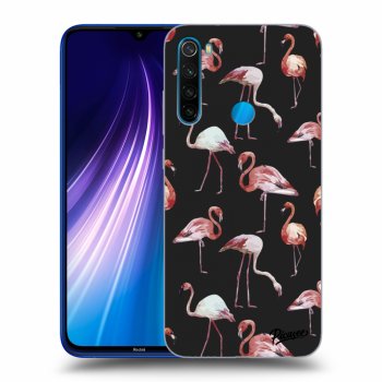 Picasee silikonový černý obal pro Xiaomi Redmi Note 8 - Flamingos