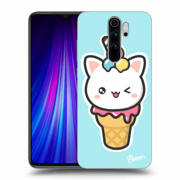 Picasee silikonový průhledný obal pro Xiaomi Redmi Note 8 Pro - Ice Cream Cat