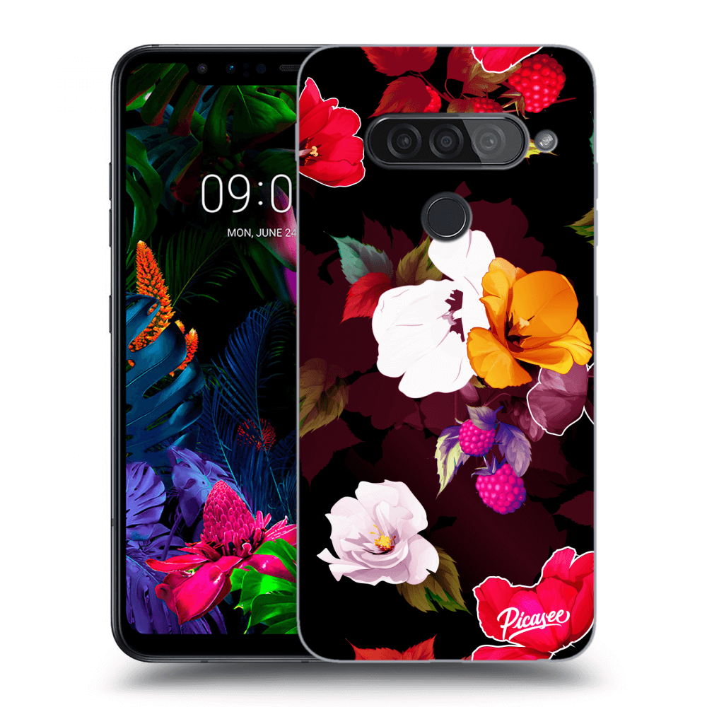 Picasee silikonový průhledný obal pro LG G8s ThinQ - Flowers and Berries