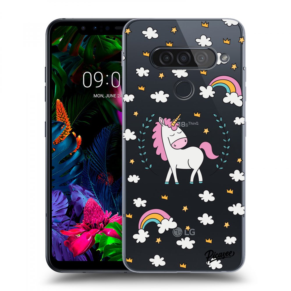Picasee silikonový průhledný obal pro LG G8s ThinQ - Unicorn star heaven