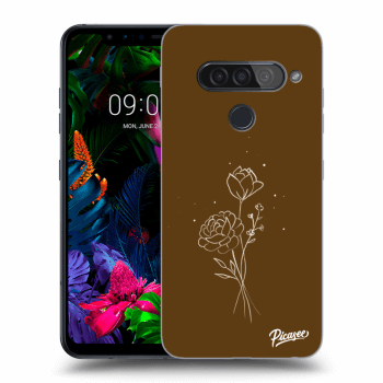 Picasee silikonový průhledný obal pro LG G8s ThinQ - Brown flowers