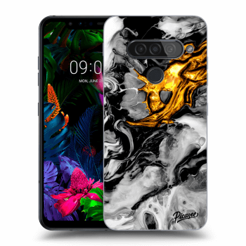 Picasee silikonový průhledný obal pro LG G8s ThinQ - Black Gold 2