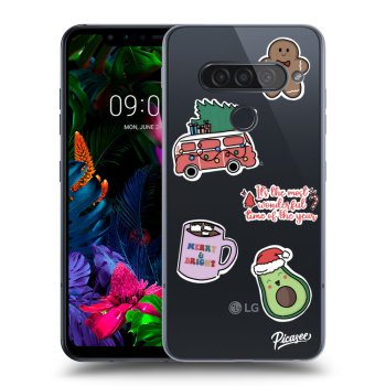 Picasee silikonový průhledný obal pro LG G8s ThinQ - Christmas Stickers