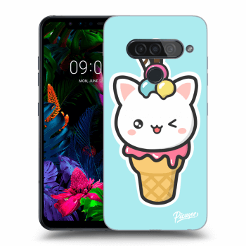 Picasee silikonový průhledný obal pro LG G8s ThinQ - Ice Cream Cat