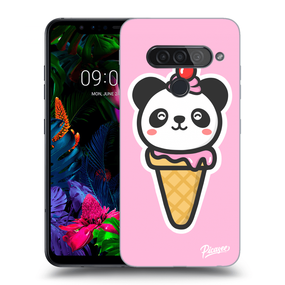 Picasee silikonový průhledný obal pro LG G8s ThinQ - Ice Cream Panda