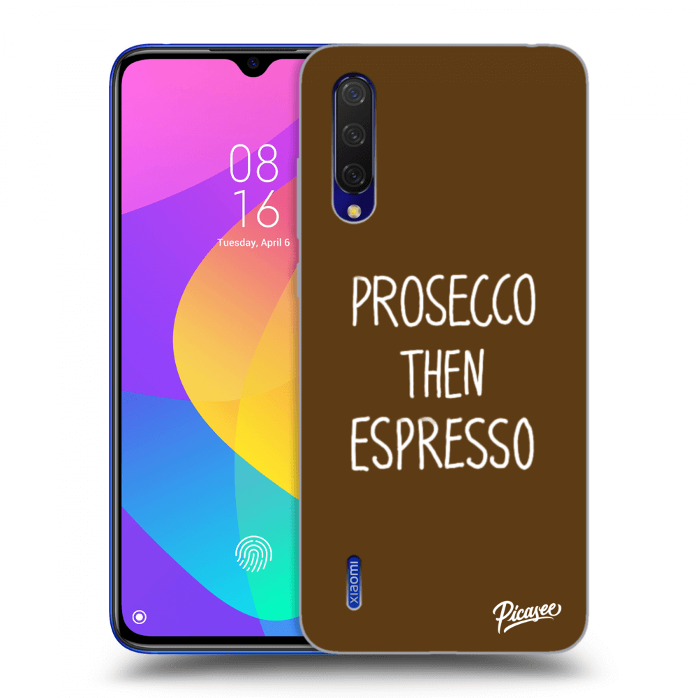 Picasee silikonový černý obal pro Xiaomi Mi 9 Lite - Prosecco then espresso