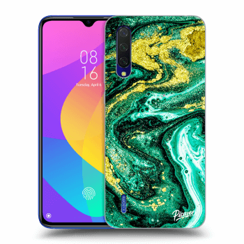 Picasee silikonový černý obal pro Xiaomi Mi 9 Lite - Green Gold