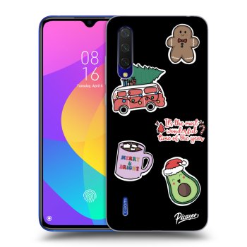 Picasee silikonový černý obal pro Xiaomi Mi 9 Lite - Christmas Stickers