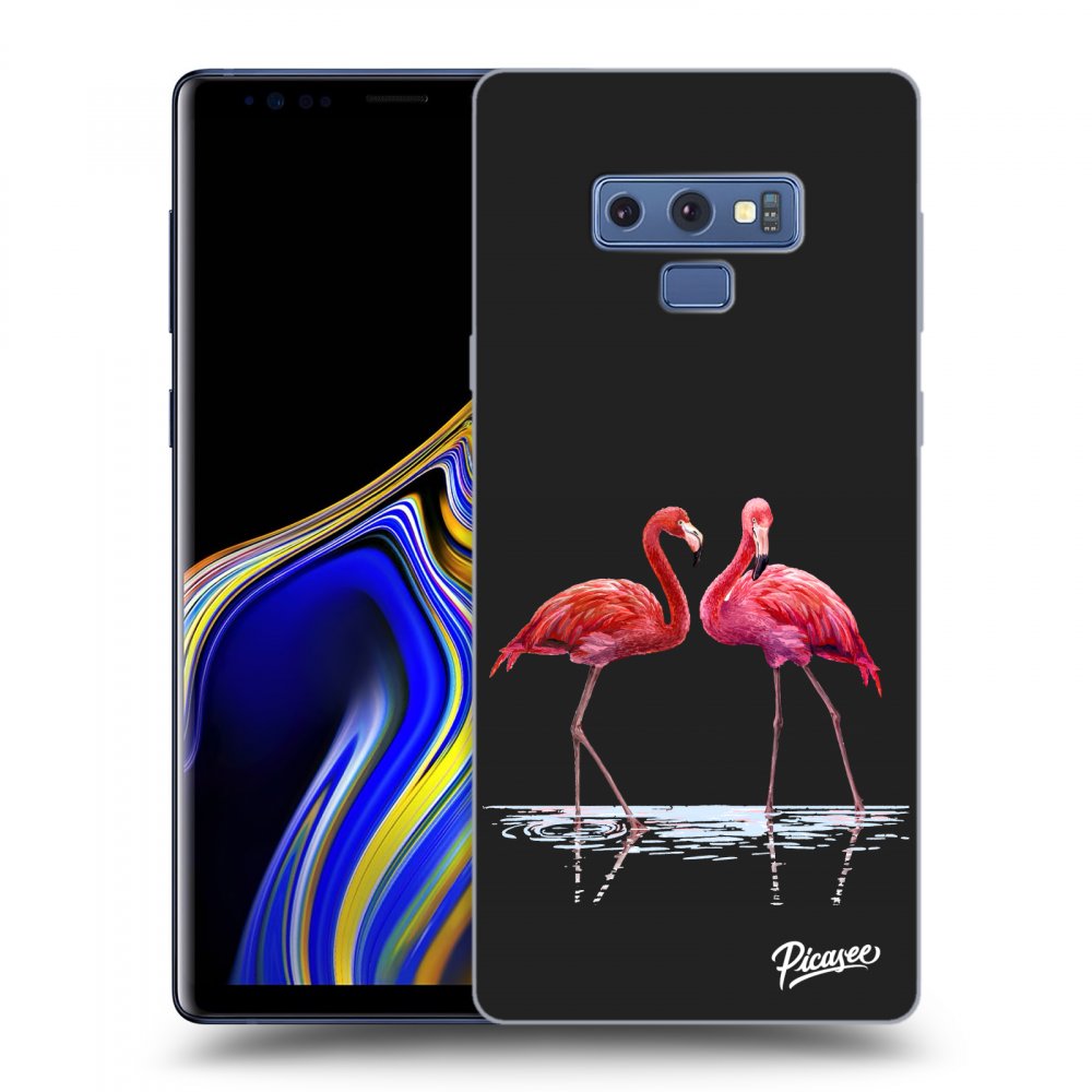 Picasee silikonový černý obal pro Samsung Galaxy Note 9 N960F - Flamingos couple