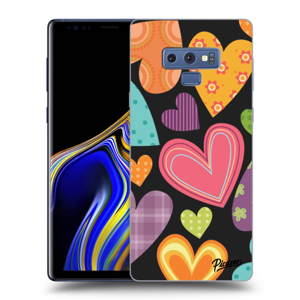 Picasee silikonový černý obal pro Samsung Galaxy Note 9 N960F - Colored heart