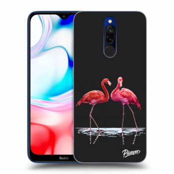 Picasee silikonový černý obal pro Xiaomi Redmi 8 - Flamingos couple