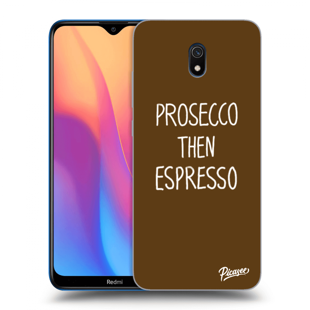 Picasee silikonový černý obal pro Xiaomi Redmi 8A - Prosecco then espresso