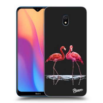 Picasee silikonový černý obal pro Xiaomi Redmi 8A - Flamingos couple