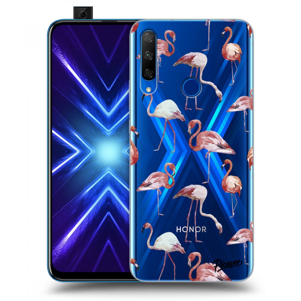 Picasee silikonový průhledný obal pro Honor 9X - Flamingos