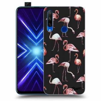 Picasee silikonový černý obal pro Honor 9X - Flamingos
