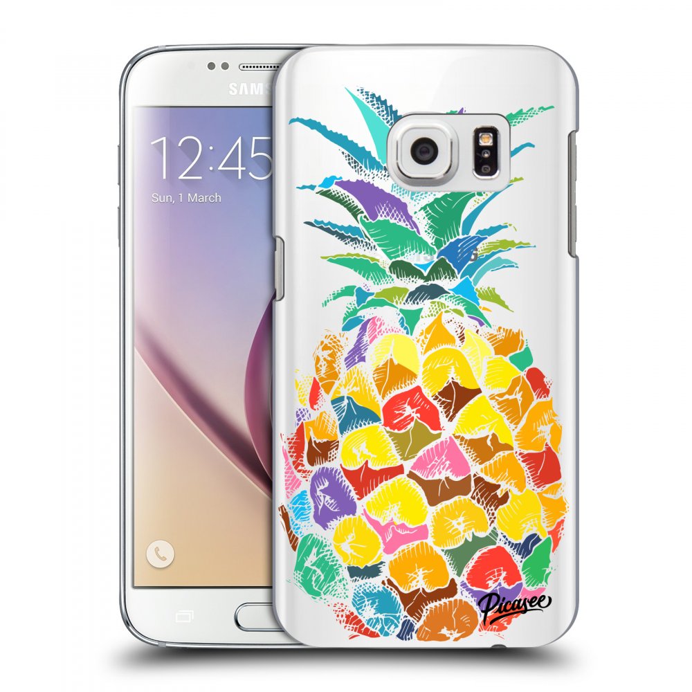 Picasee silikonový průhledný obal pro Samsung Galaxy S7 G930F - Pineapple