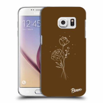 Picasee silikonový průhledný obal pro Samsung Galaxy S7 G930F - Brown flowers