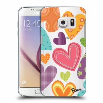 Picasee silikonový průhledný obal pro Samsung Galaxy S7 G930F - Colored heart