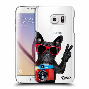 Picasee silikonový průhledný obal pro Samsung Galaxy S7 G930F - French Bulldog