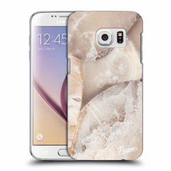 Picasee silikonový průhledný obal pro Samsung Galaxy S7 G930F - Cream marble