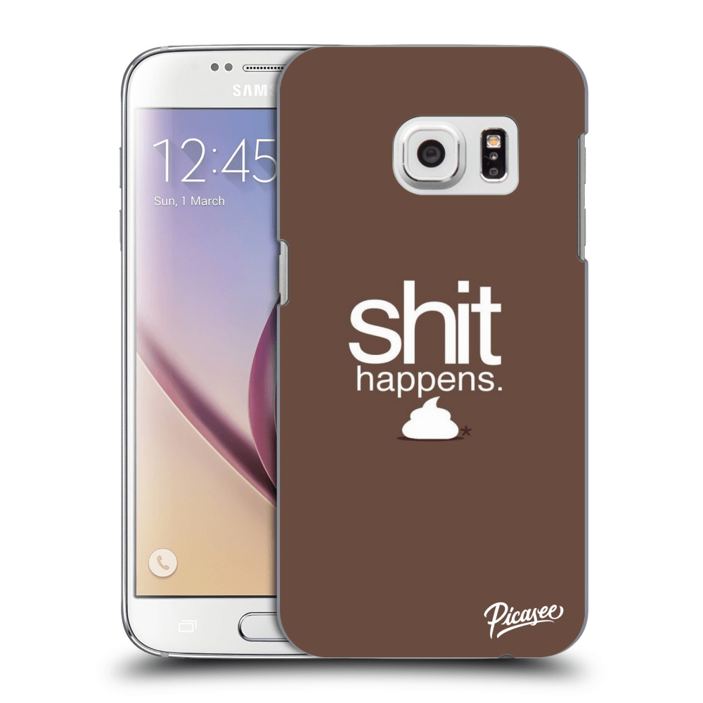 Picasee silikonový průhledný obal pro Samsung Galaxy S7 G930F - Shit happens