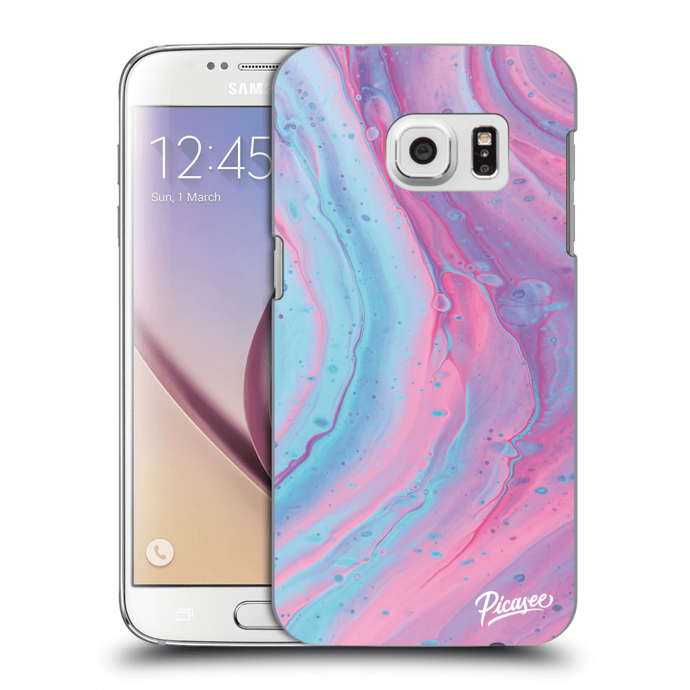 Picasee silikonový průhledný obal pro Samsung Galaxy S7 G930F - Pink liquid