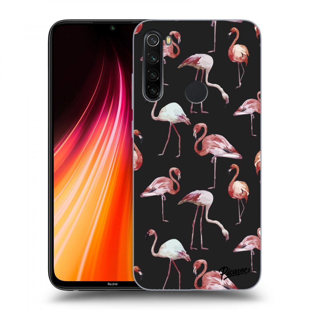 Picasee silikonový černý obal pro Xiaomi Redmi Note 8T - Flamingos