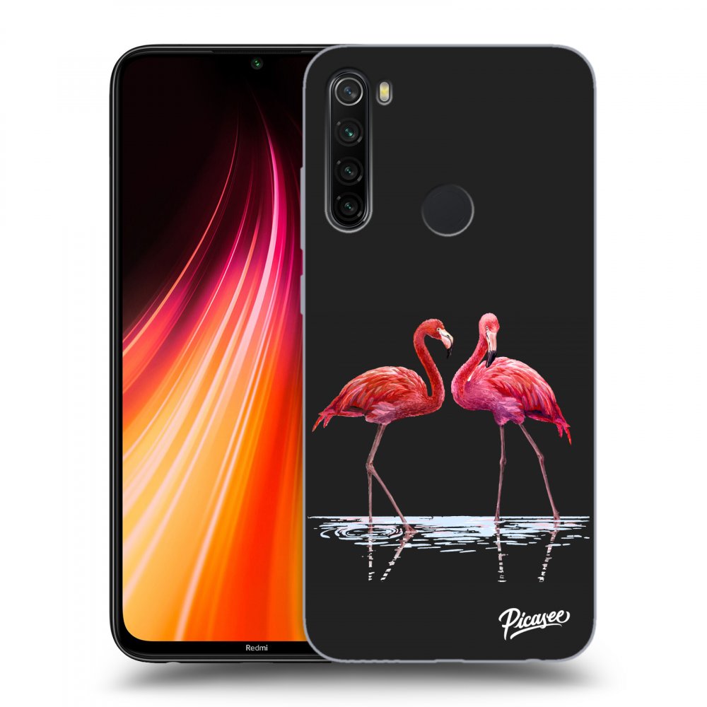 Picasee silikonový černý obal pro Xiaomi Redmi Note 8T - Flamingos couple