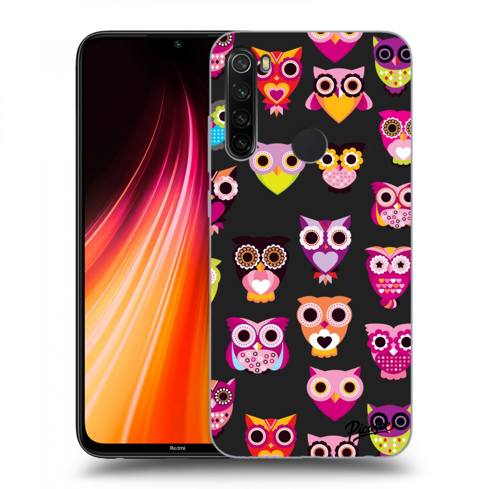 Picasee silikonový černý obal pro Xiaomi Redmi Note 8T - Owls