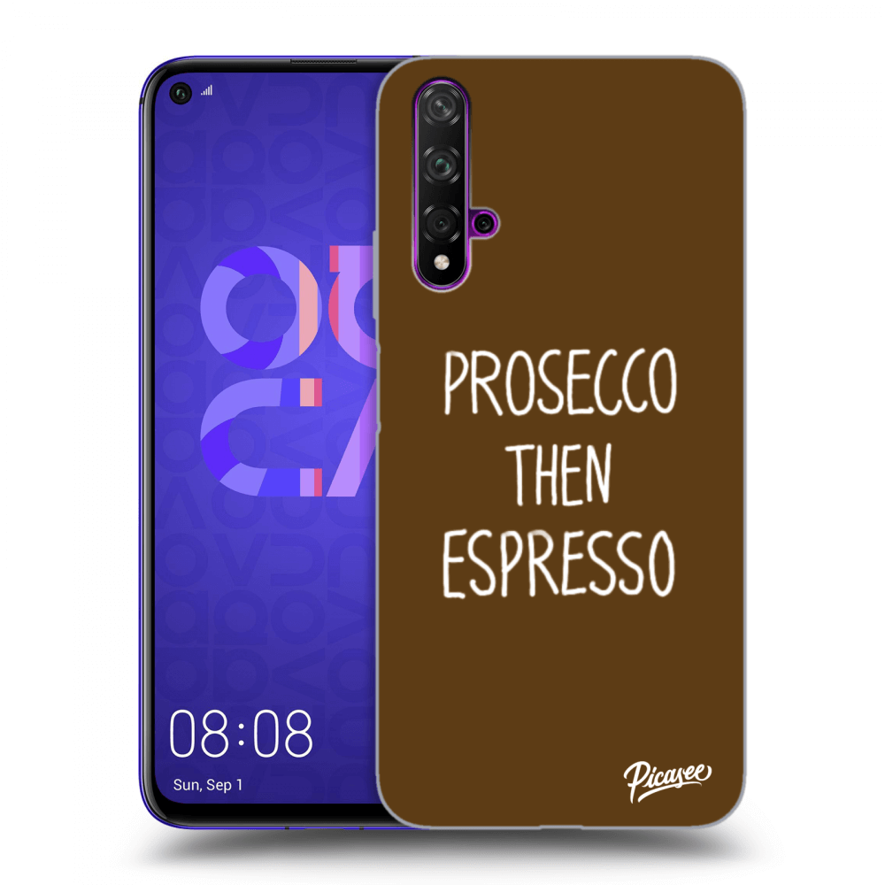 Picasee silikonový černý obal pro Huawei Nova 5T - Prosecco then espresso