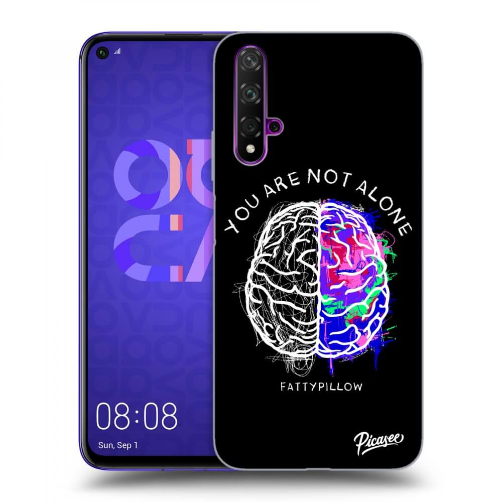 Picasee silikonový průhledný obal pro Huawei Nova 5T - Brain - White