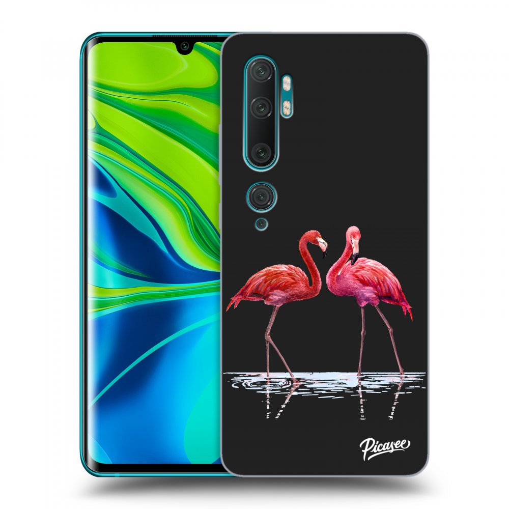 Silikonový černý Obal Pro Xiaomi Mi Note 10 (Pro) - Flamingos Couple