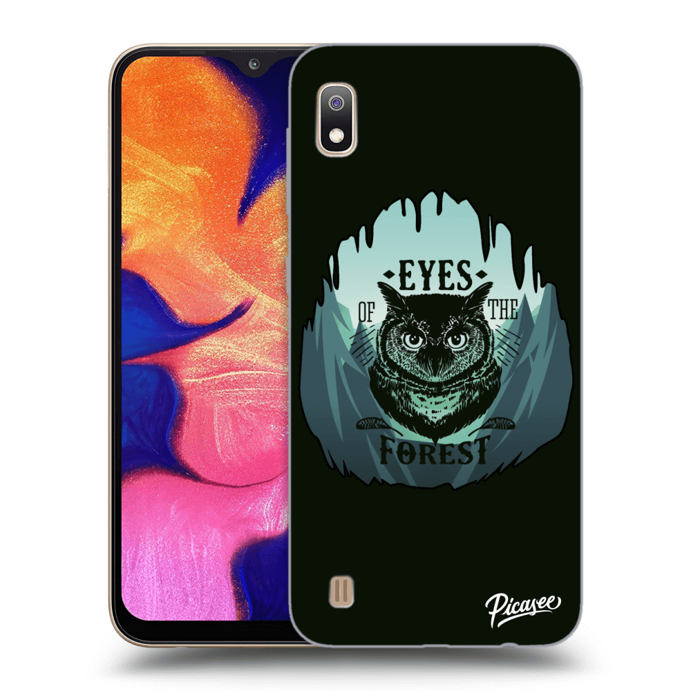 Picasee silikonový černý obal pro Samsung Galaxy A10 A105F - Forest owl