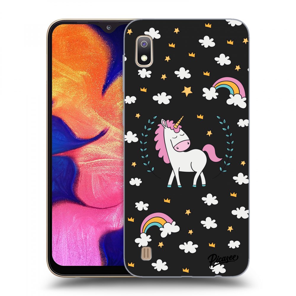 Picasee silikonový černý obal pro Samsung Galaxy A10 A105F - Unicorn star heaven