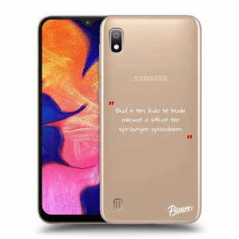 Picasee silikonový průhledný obal pro Samsung Galaxy A10 A105F - Správná láska Bílá