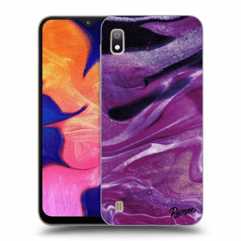 Picasee silikonový průhledný obal pro Samsung Galaxy A10 A105F - Purple glitter