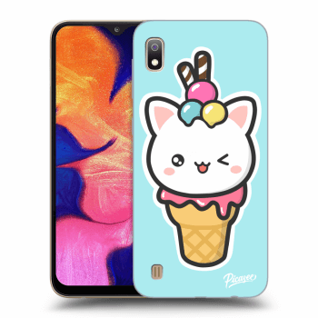 Picasee silikonový průhledný obal pro Samsung Galaxy A10 A105F - Ice Cream Cat