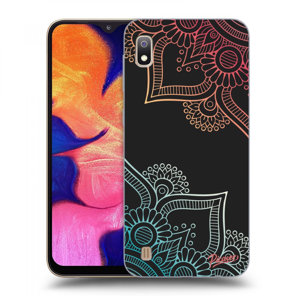 Picasee silikonový černý obal pro Samsung Galaxy A10 A105F - Flowers pattern