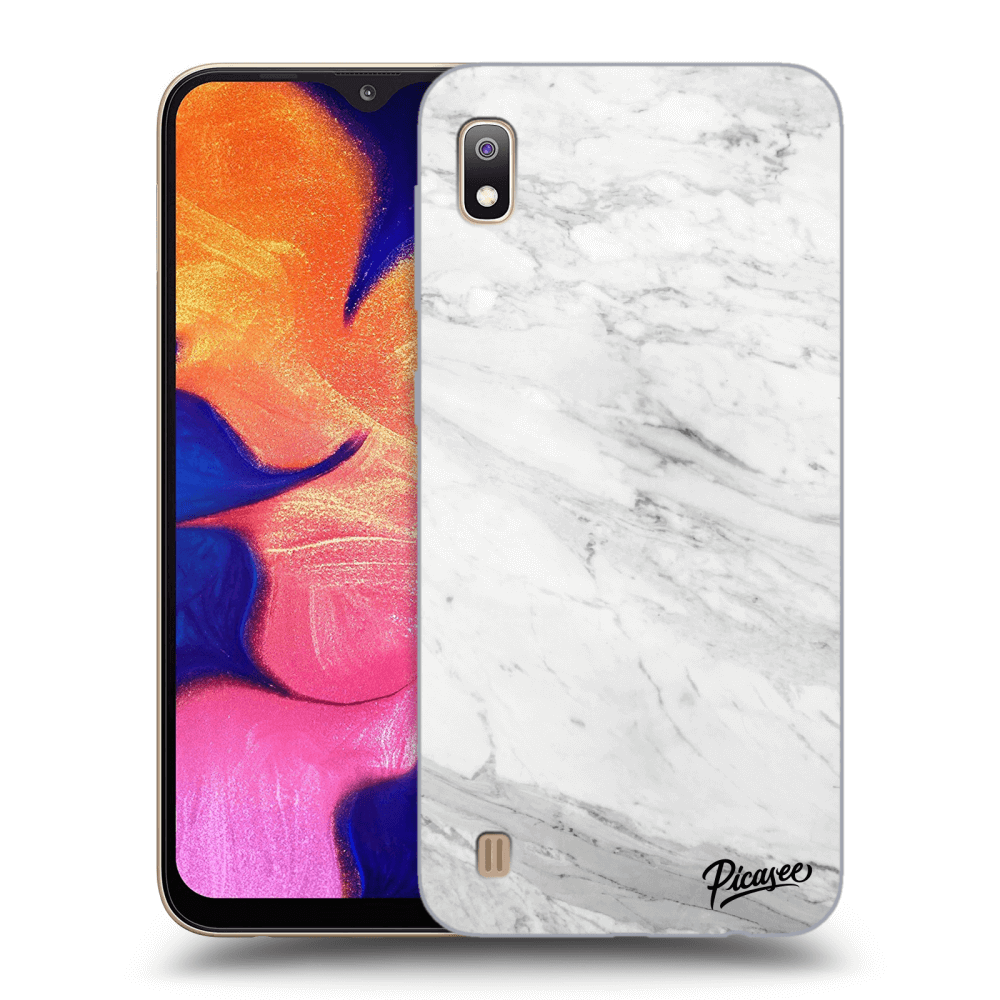 Picasee silikonový průhledný obal pro Samsung Galaxy A10 A105F - White marble