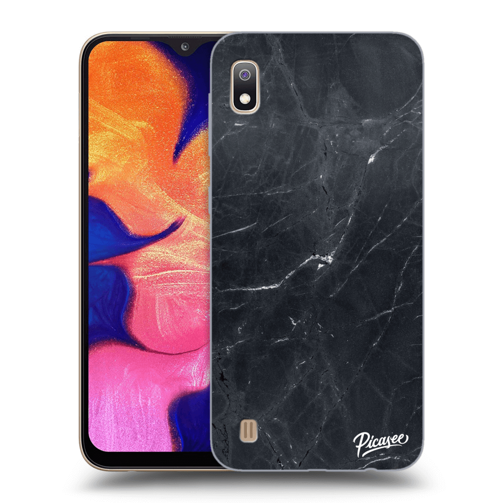 Picasee silikonový průhledný obal pro Samsung Galaxy A10 A105F - Black marble
