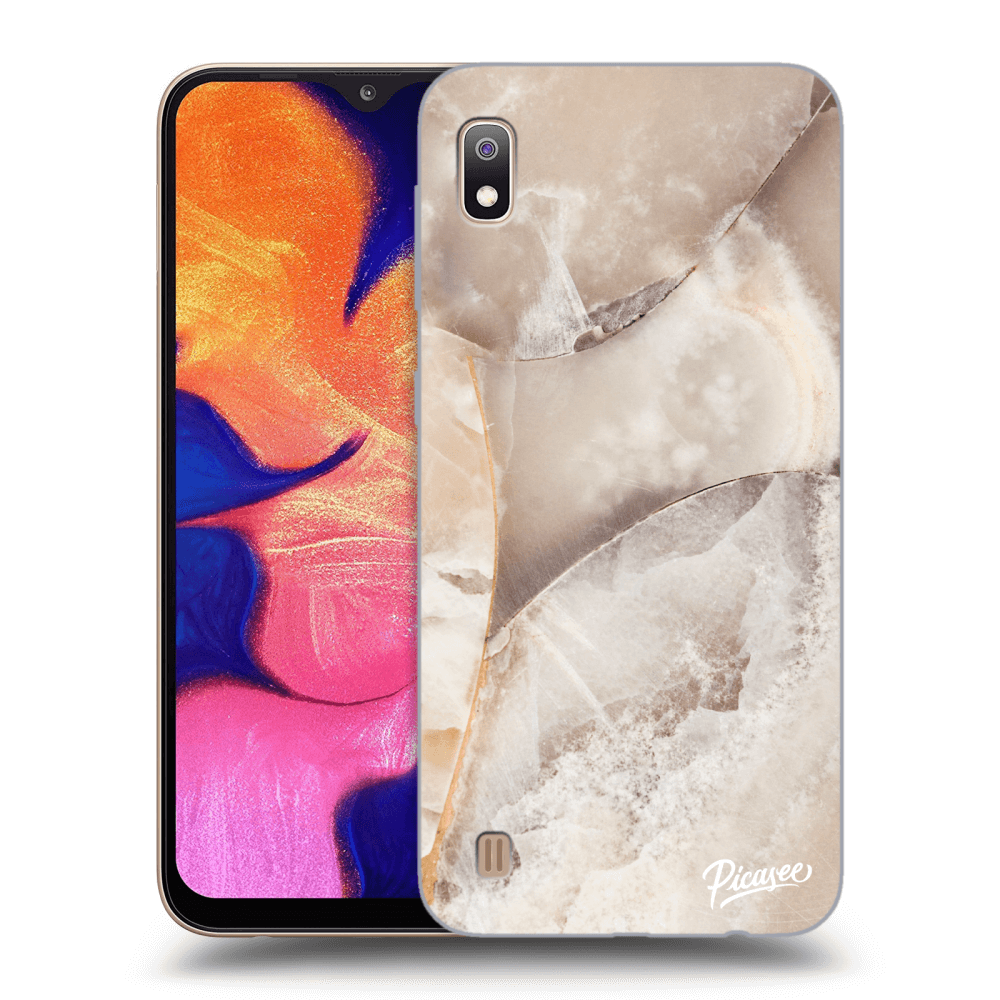 Picasee silikonový průhledný obal pro Samsung Galaxy A10 A105F - Cream marble
