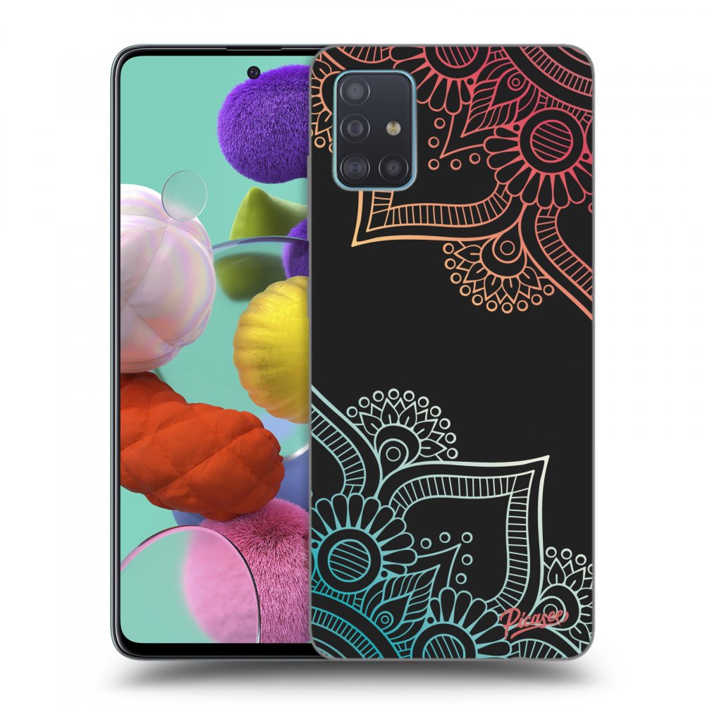 Picasee silikonový černý obal pro Samsung Galaxy A51 A515F - Flowers pattern