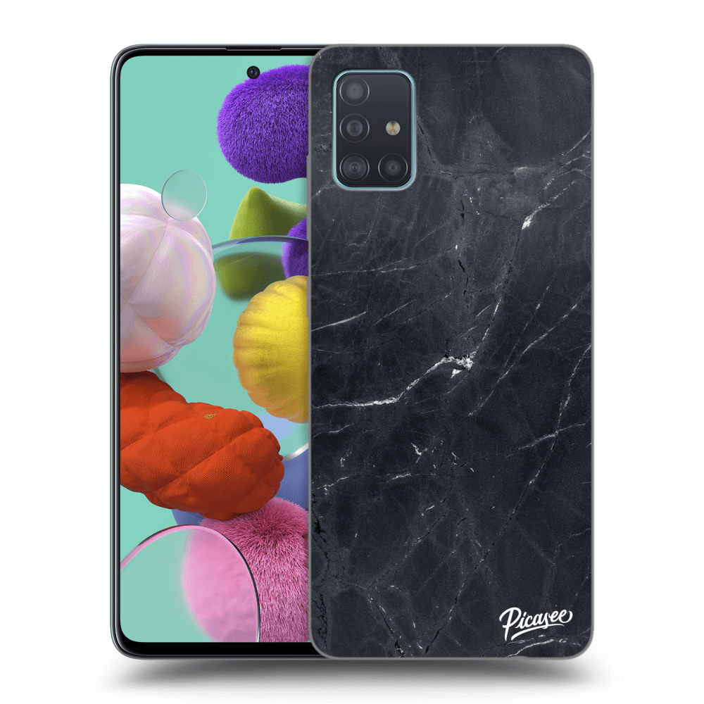 Picasee silikonový průhledný obal pro Samsung Galaxy A51 A515F - Black marble