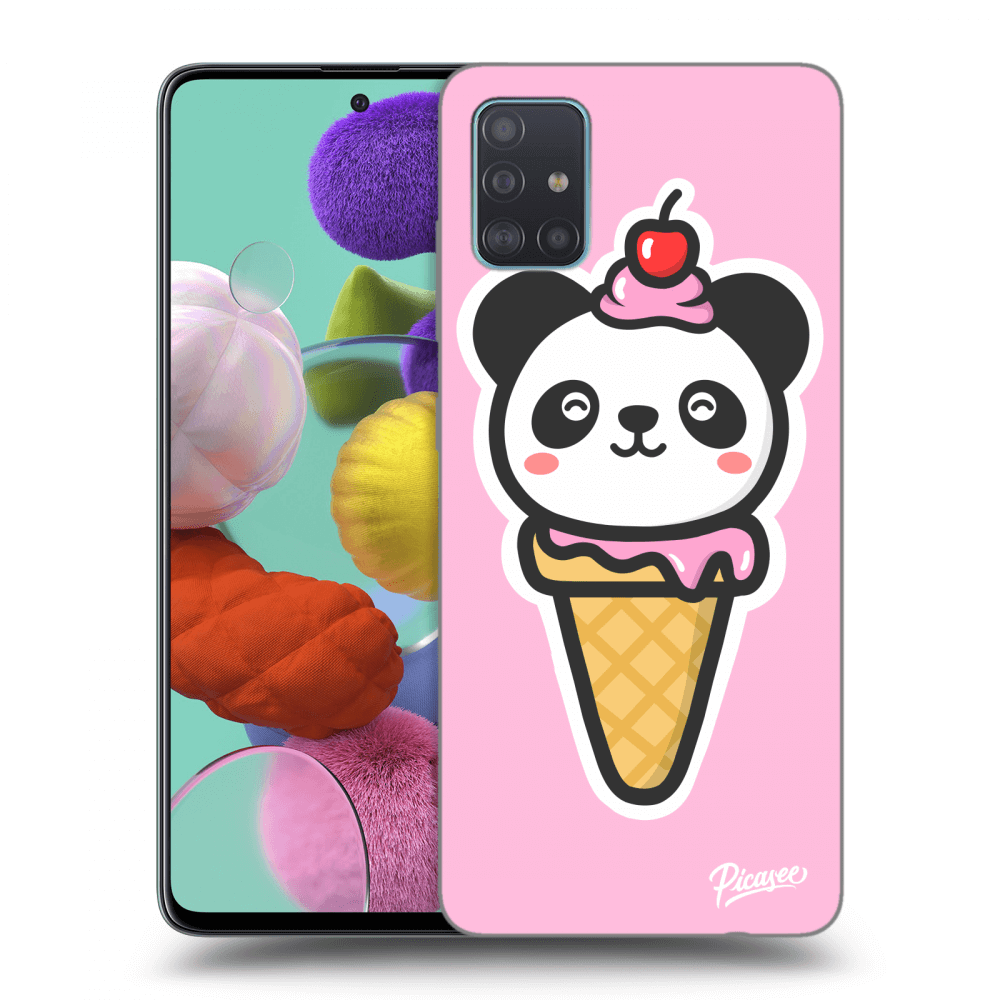 Picasee silikonový průhledný obal pro Samsung Galaxy A51 A515F - Ice Cream Panda